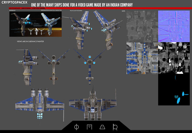 Spaceship for a videogame